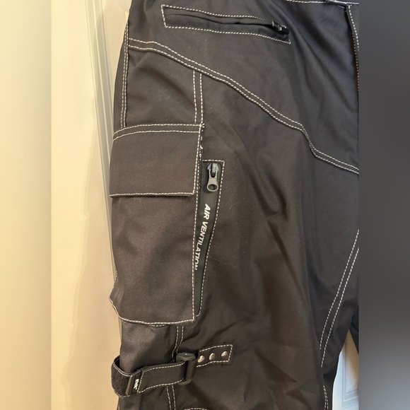 HWK Protective Cordura Motorcycle Pants, Black, Size XXL x 32” - Picture 3 of 13